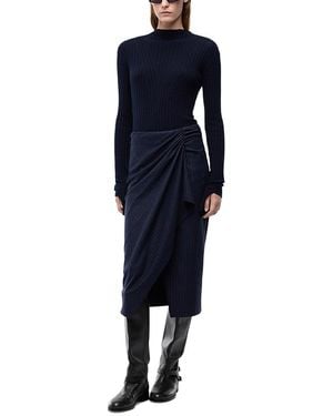 Pinko Dianella Mixed Media Midi Dress - Blue