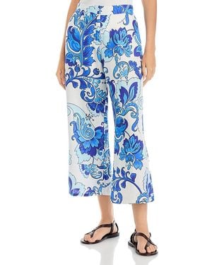 Johnny Was Crop Linen Pants - Blue