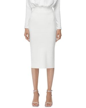 Hervé Léger Icon Bandage Pencil Skirt - White