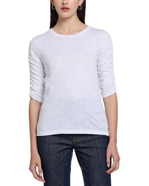 Goldie Lewinter Ruched Half Sleeve Tee - White