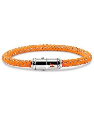 John Hardy Stainless Steel Rubber & Enamel Woven Bracelet - Orange