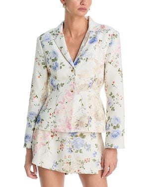 Aqua Floral Jacket - White