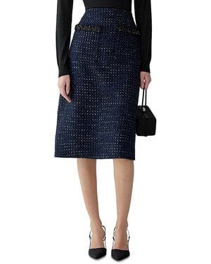 Carolina Herrera Embellished A Line Skirt - Blue