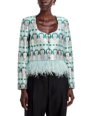 Cara Cara Aminah Feather Hem Jacket - Blue