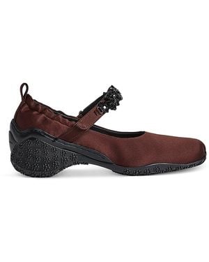Simone Rocha Satin Ballet Runner Flats - Brown