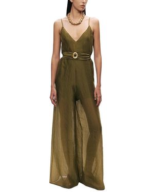 Nocturne Strappy Wide-Leg Jumpsuit - Green
