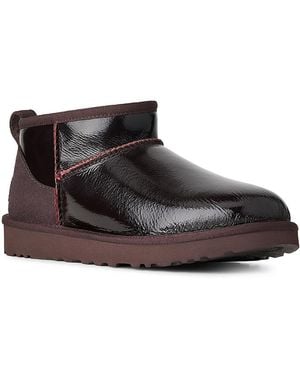 UGG Classic Ultra Mini Crinkle Shearling Lined Boots - Brown