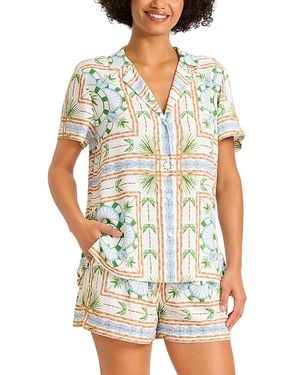 Tommy Bahama Poolside Palms Camp Shirt Cover Up - White