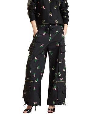 Cynthia Rowley Printed Cargo Pants - Black