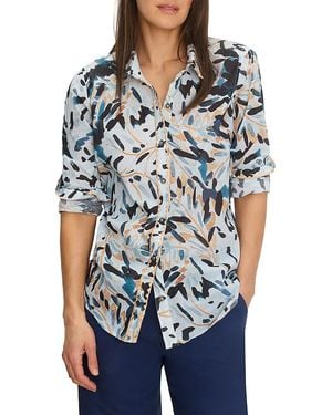 NIC+ZOE Petites Garden Shade Crinkle Shirt - Blue