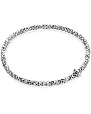 Fope 18K Prima Diamond Rondelle Woven Link Flex Bracelet - Metallic