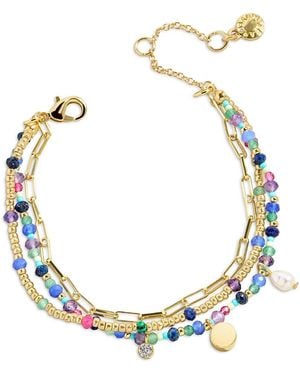BaubleBar Semi Precious Stone Rowan Layered Bracelet - Metallic