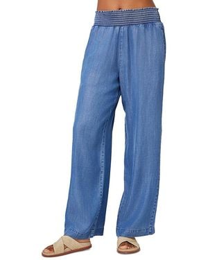 Bella Dahl Smocked Waist Wide Leg Pants - Blue
