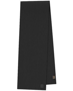 BOSS Foxon Ribbed Wool Blend Scarf - Black