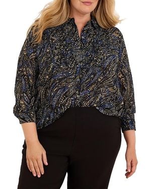 NIC+ZOE Portobello Printed Chiffon Shirt - Black