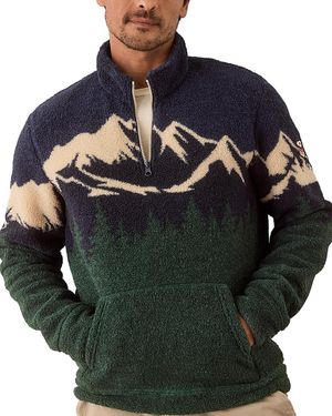 Marine Layer Alpine Quarter Zip Sweater - Blue