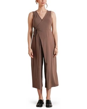Nom Maternity Francesca Nursing Cropped Jumpsuit - Brown