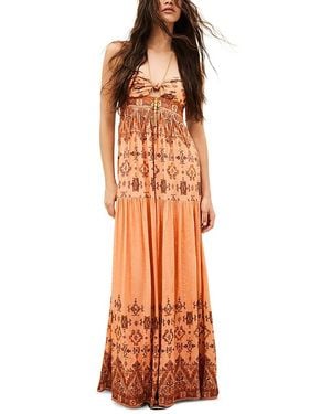 Ba&sh Robe Zema Bandeau Neck Maxi Dress - Orange