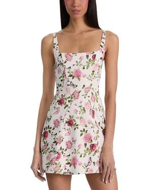 Alice + Olivia Julia Scoop Neck Mini Dress - Purple
