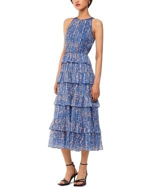 Whistles Tropical Leaves Paloma Dress - Blue