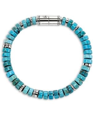 John Hardy Sterling Heishi Stone Rondelle Bead Bracelet - Blue