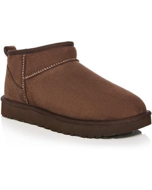 UGG Classic Ultra Mini Shearling Booties - Brown