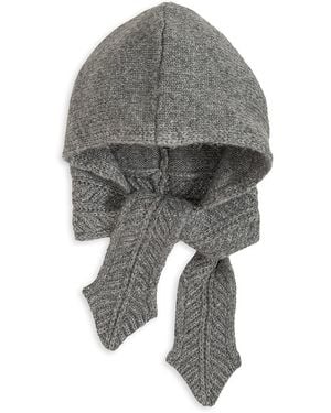 Echo Fuzzy Hood Scarf - Gray