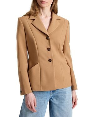 Santorelli Febe Crepe Jacket With Bucket Pockets - Blue