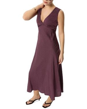 Whistles Petites Mini Spot Sleeveless Dress - Purple
