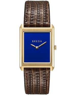 Breda Virgil Leather Strap Watch, 26Mm X 20Mm - Blue