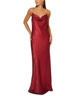 Adrianna Papell Foiled Chiffon Dress - Red