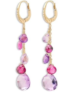 Marco Bicego 18K Paradise Multi Gemstone & Diamond Chain Drop Earrings - Pink