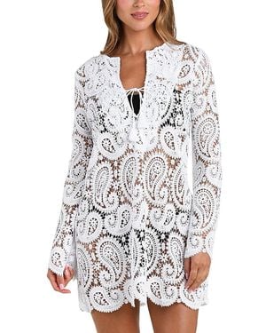 L'Agence 'Agence Ansley Paisley Crochet Cover Up Dress - White
