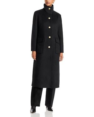 Bernardo Stand Collar Button Front Coat - Black