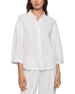 Eberjey Linen Blend Relaxed Fit Pajama Top - White