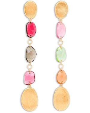 Marco Bicego 18K Lunaria Tourmaline Tourmaline Long Drop Earrings - Pink