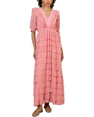 Hale Bob Aulelei Chiffon Solid Dress - Pink