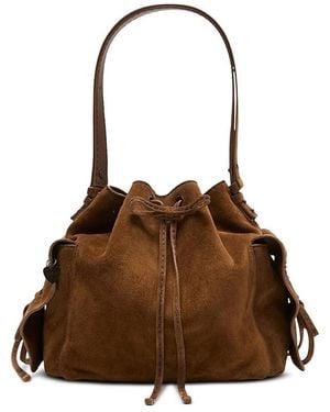 Acne Studios Multipocket Suede Bucket Bag - Brown