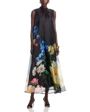 Tahari The Christina Moon Flower Dress - Blue