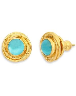 Gurhan 24K Apatite Stud Earrings - Blue