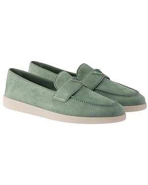 Prada Suede Loafers - Green