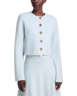 Brandon Maxwell The Ryder Wool Knit Jacket - Blue