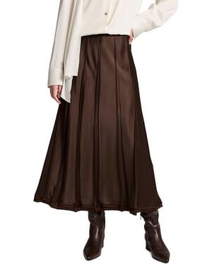 Vince Creased Pleated Skirt - Brown