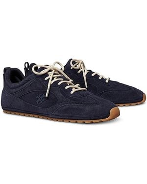 Tory Burch Field Suede Lace Up Sneakers - Blue