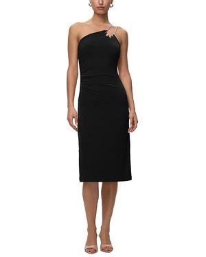 Hervé Léger One Shoulder Midi Dress - Black