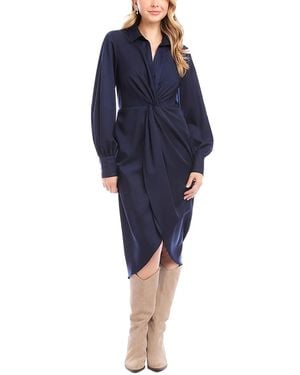 Karen Kane Savannah Twist Front Dress - Blue
