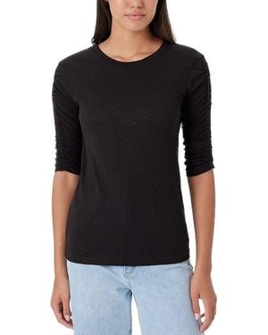 Goldie Lewinter Ruched Half Sleeve Tee - Black