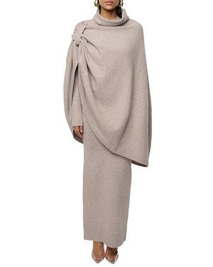 JLUXLABEL Lodge Bound Turtleneck Shawl - Natural