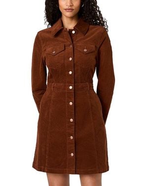French Connection Casey Corduroy Button Front Dress - Brown