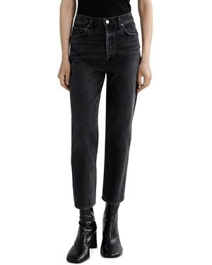 Agolde 90S Pinch Waist High Rise Ankle Straight Jeans - Black